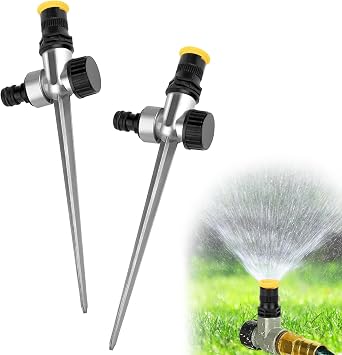 2 aspersores, Garden Sprinklers, Garden Sprinkler,Boquilla redonda ajustable,Stake Sprinkler,Aspersor ajustable a 360 ° Aspersores de jardín, aspersor de jardín