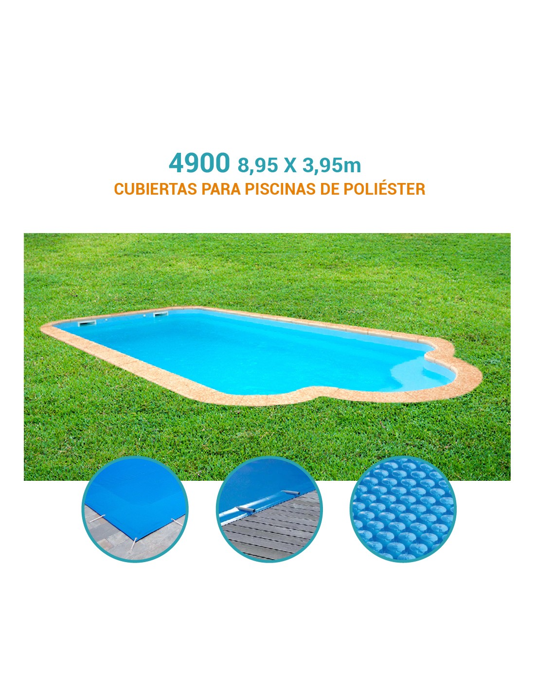 4900 | 8,95 x 4,00m | Cubiertas piscina de poliéster Europa