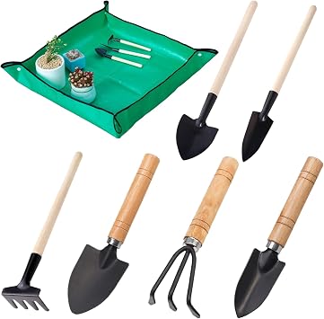 7 Piezas Mini Herramientas de Jardín Juego de Herramientas Hierro