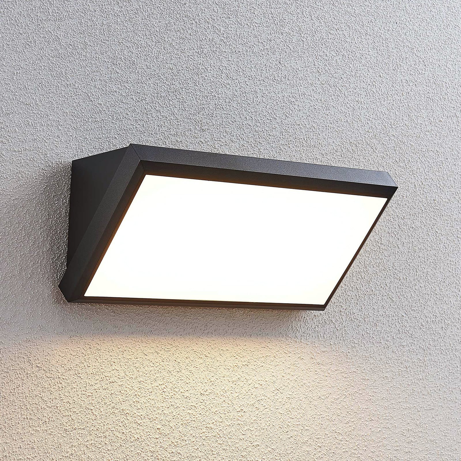 Abby Aplique de Pared Exterior Dark Grey/White - Lindby - Balcón - Moderno - Plástico - Angular