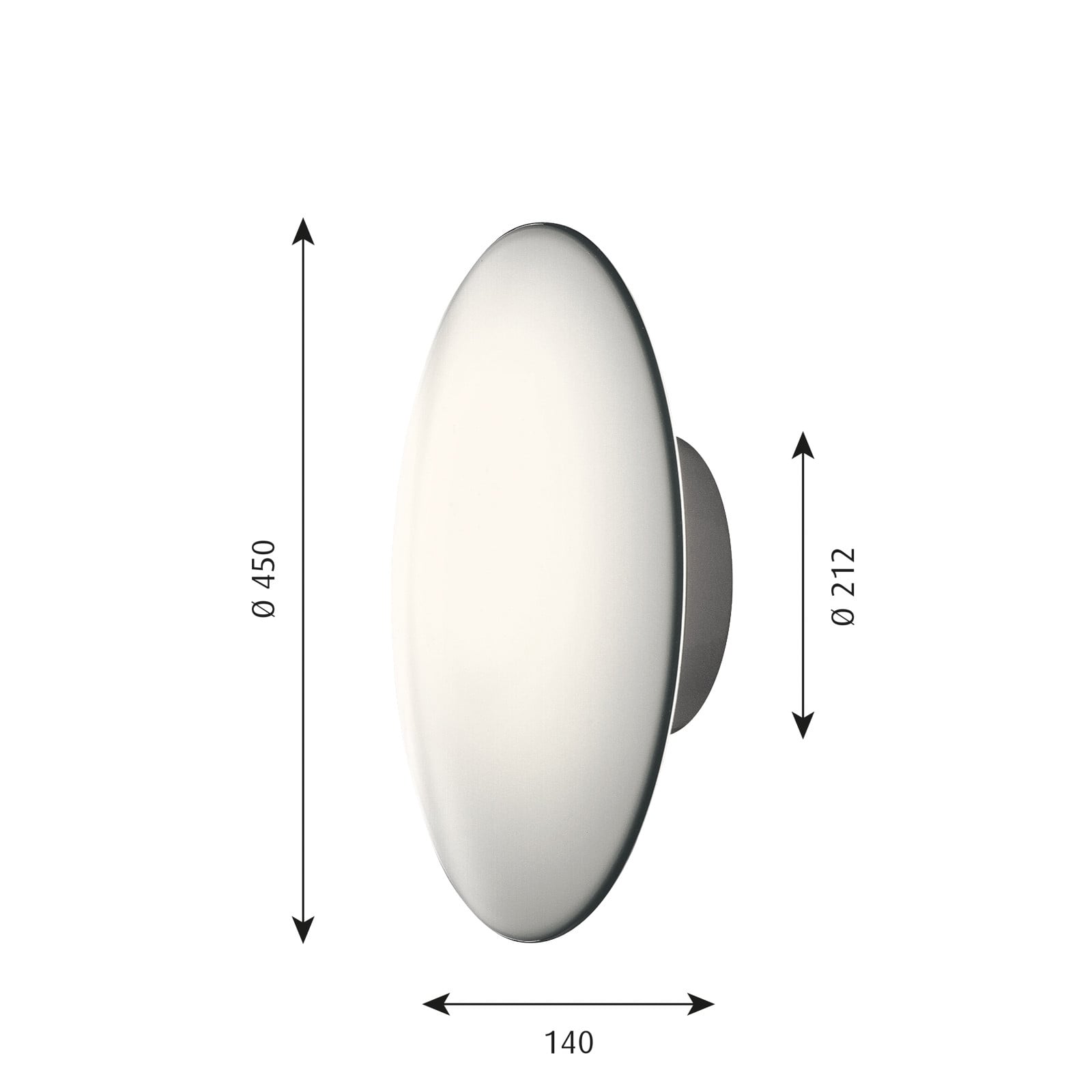 AJ Eklipta Aplique de Pared/Lámpara de Techo Ø450 White - Louis Poulsen - Cuarto de baño - Diseño - Vidrio - Redonda