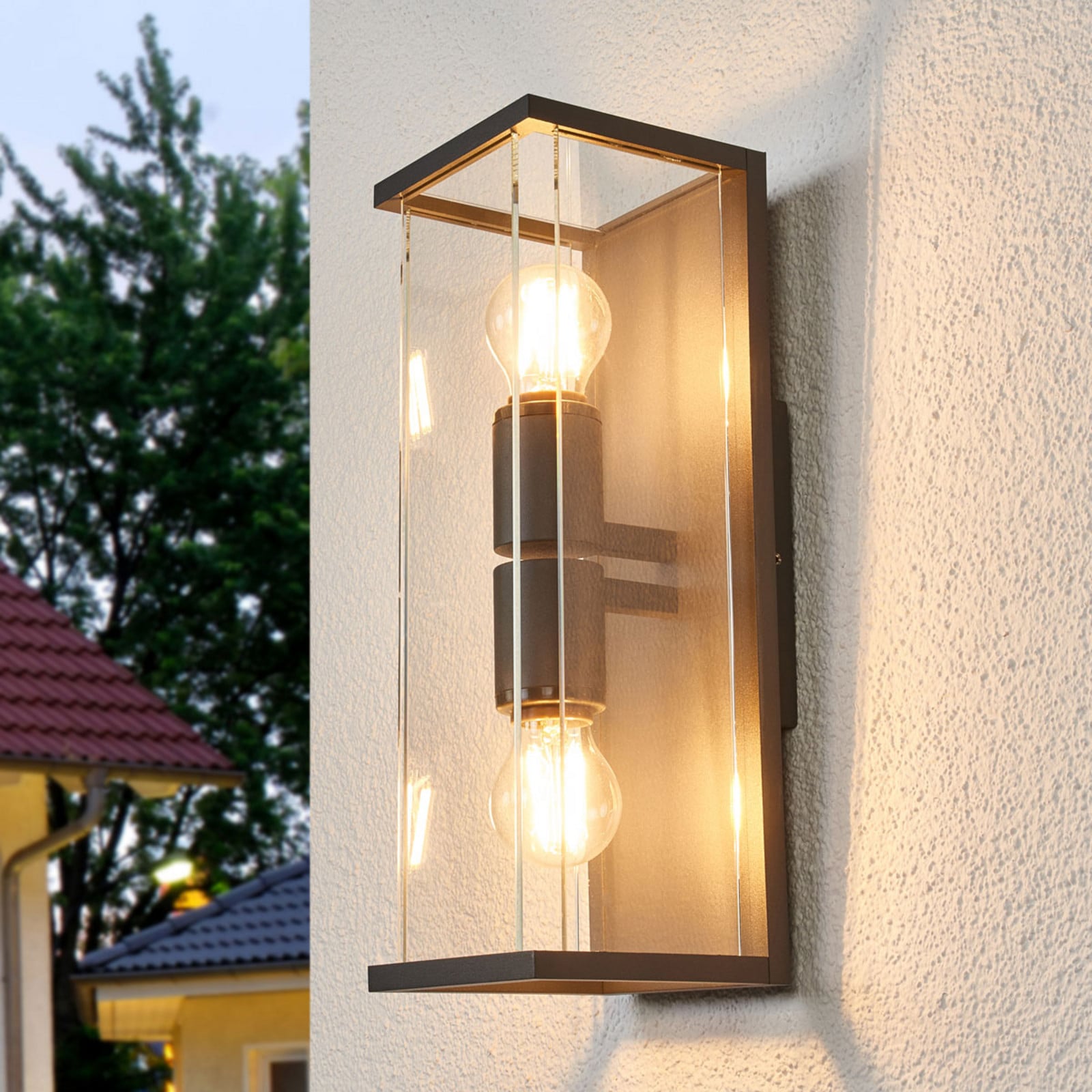 Annalea Up/Down Aplique Exterior IP54 Dark Grey - Lucande - Terraza - Moderno - Metal - Angular