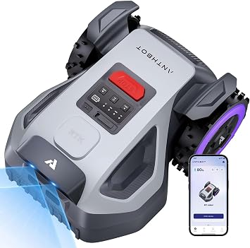 ANTHBOT M5 Robot Cortacésped 500 m², NetRTK + 4G + Doble cámara HDR, Navegación RTK con Precisión Centimétrica, Cartografía Asistida por IA, Corte en Varias Zonas, App Control, Silencioso (<58 dB)