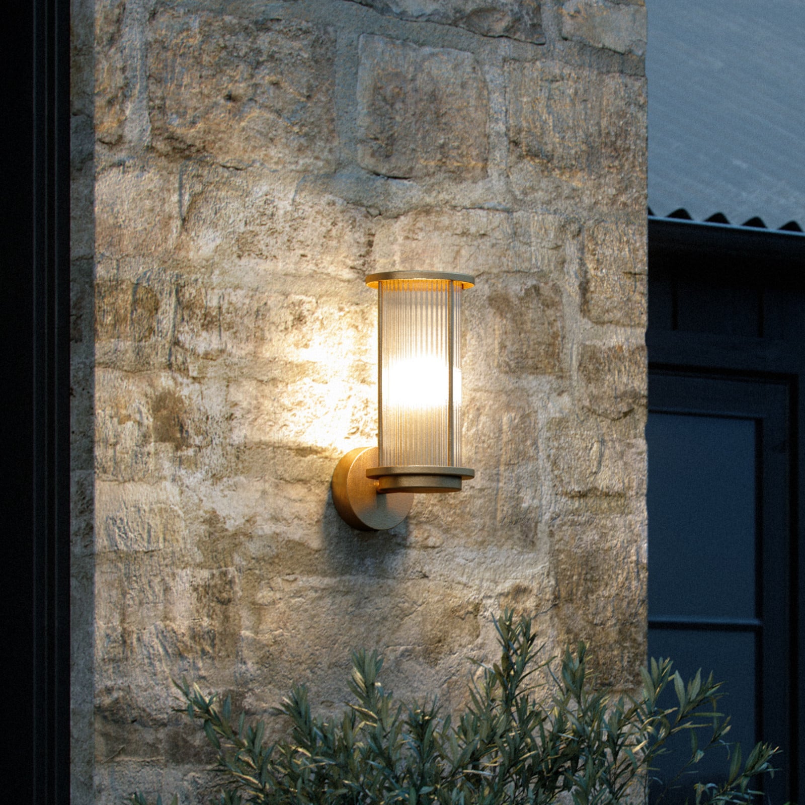 Aplique de exterior Linton, latón, IP54 - Nordlux - Metal - Redonda