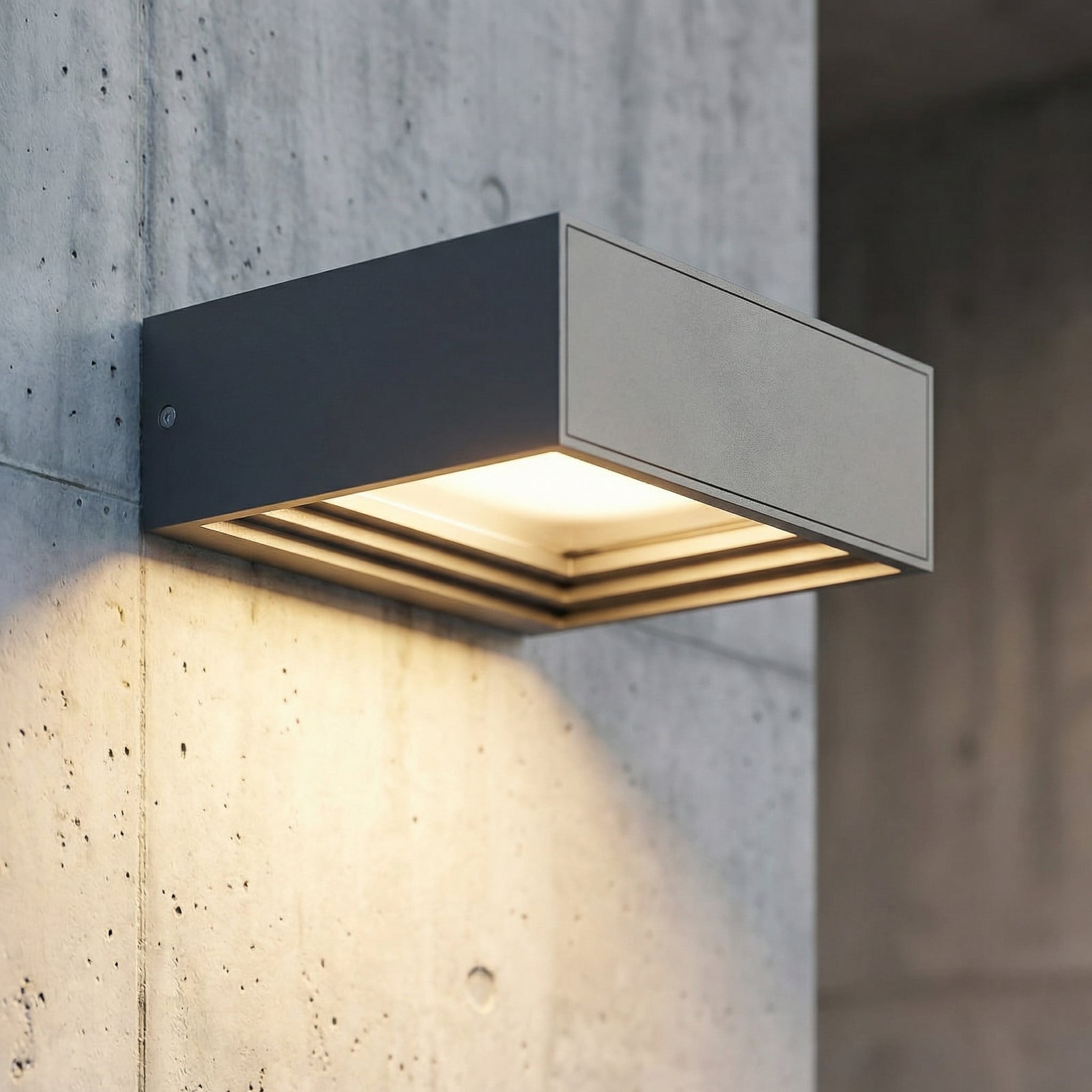 Aplique de pared LED Ashkan, antracita, IP65 - Lucande - Moderno - Metal - Angular