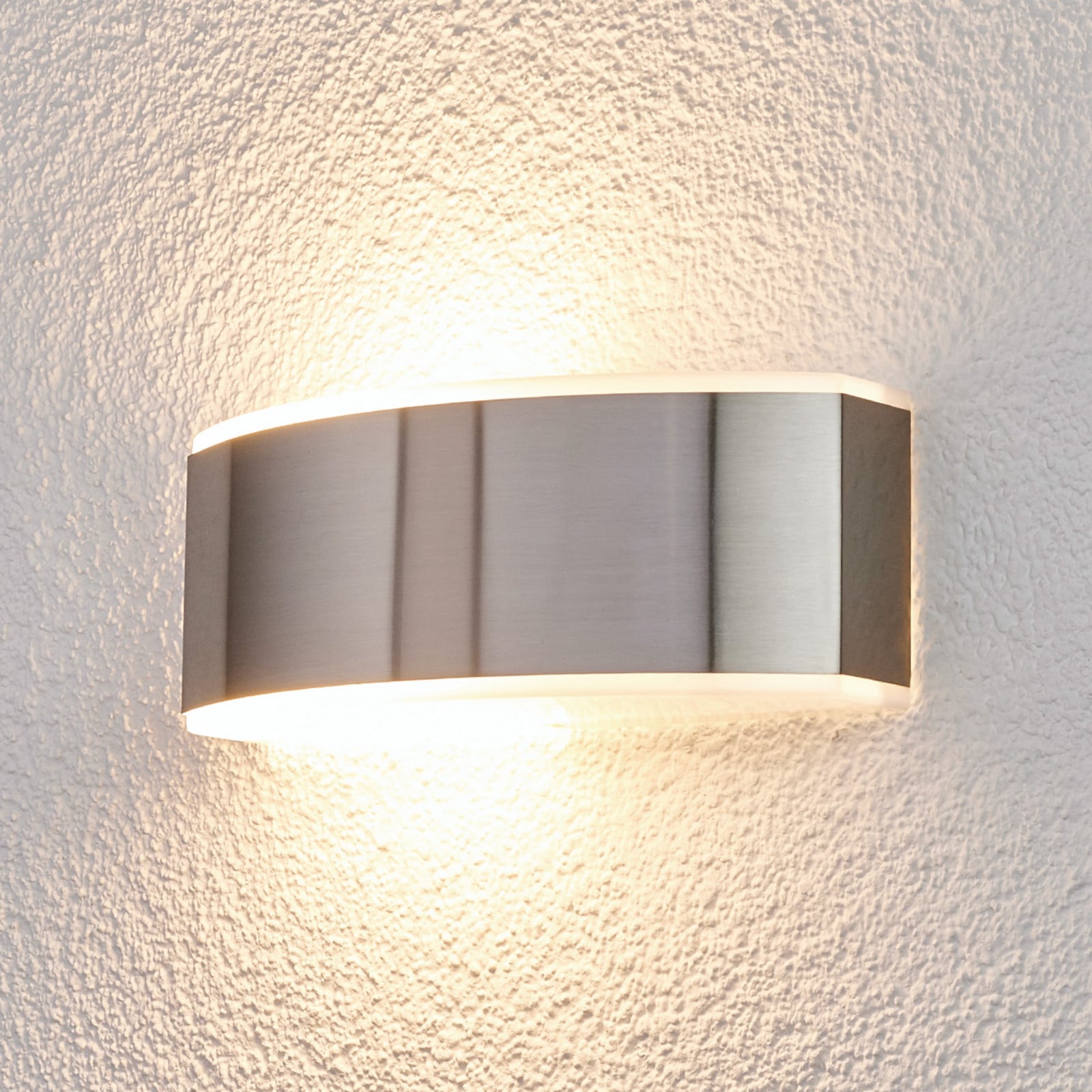 Aplique de pared Pacon de acero inoxidable - Lindby - Pasillo - Moderno - Metal - Angular