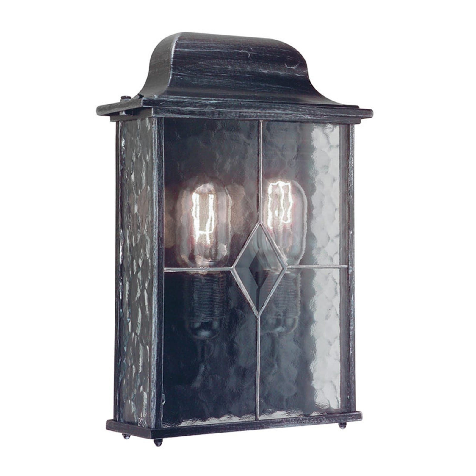 Aplique de pared Wexford WX7, negro-plata/transparente, IP23 - Elstead - Clásico - Vidrio - Angular