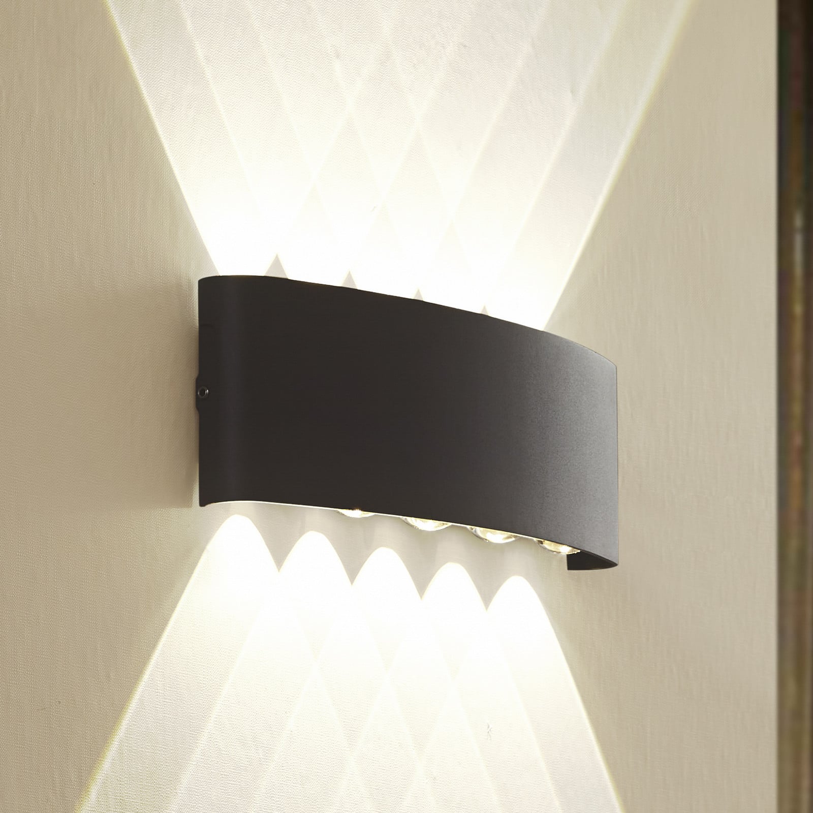 Aplique LED para exterior Ithan, 5 luces, antracita, 27 cm - Lindby - Terraza - Moderno - Aluminio - Angular