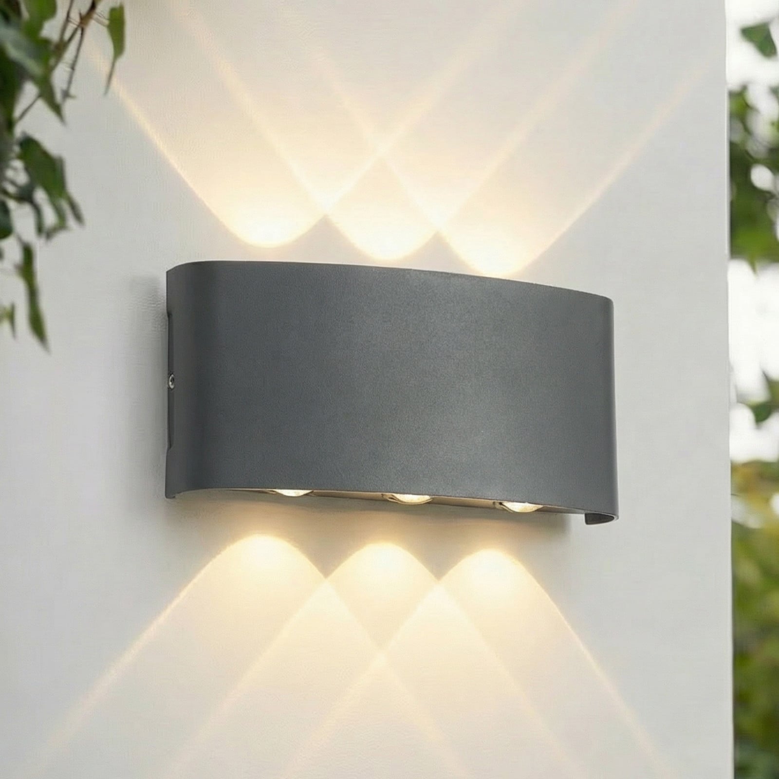 Aplique LED para exterior Ithan, antracita, 3 luces, 17 cm - Lindby - Terraza - Moderno - Aluminio - Angular