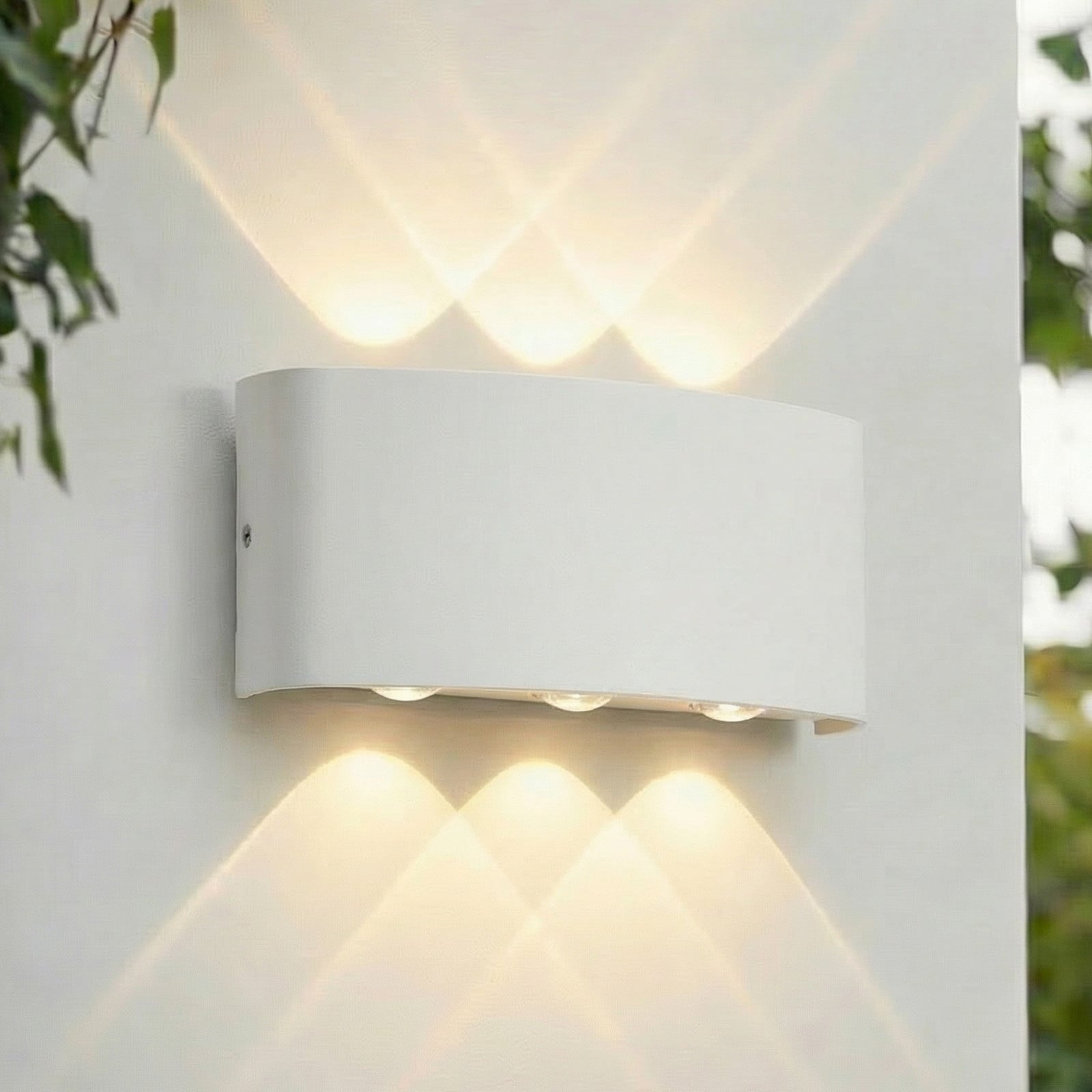 Aplique LED para exterior Ithan, blanca, 3 luces, 17 cm - Lindby - Terraza - Moderno - Aluminio - Angular