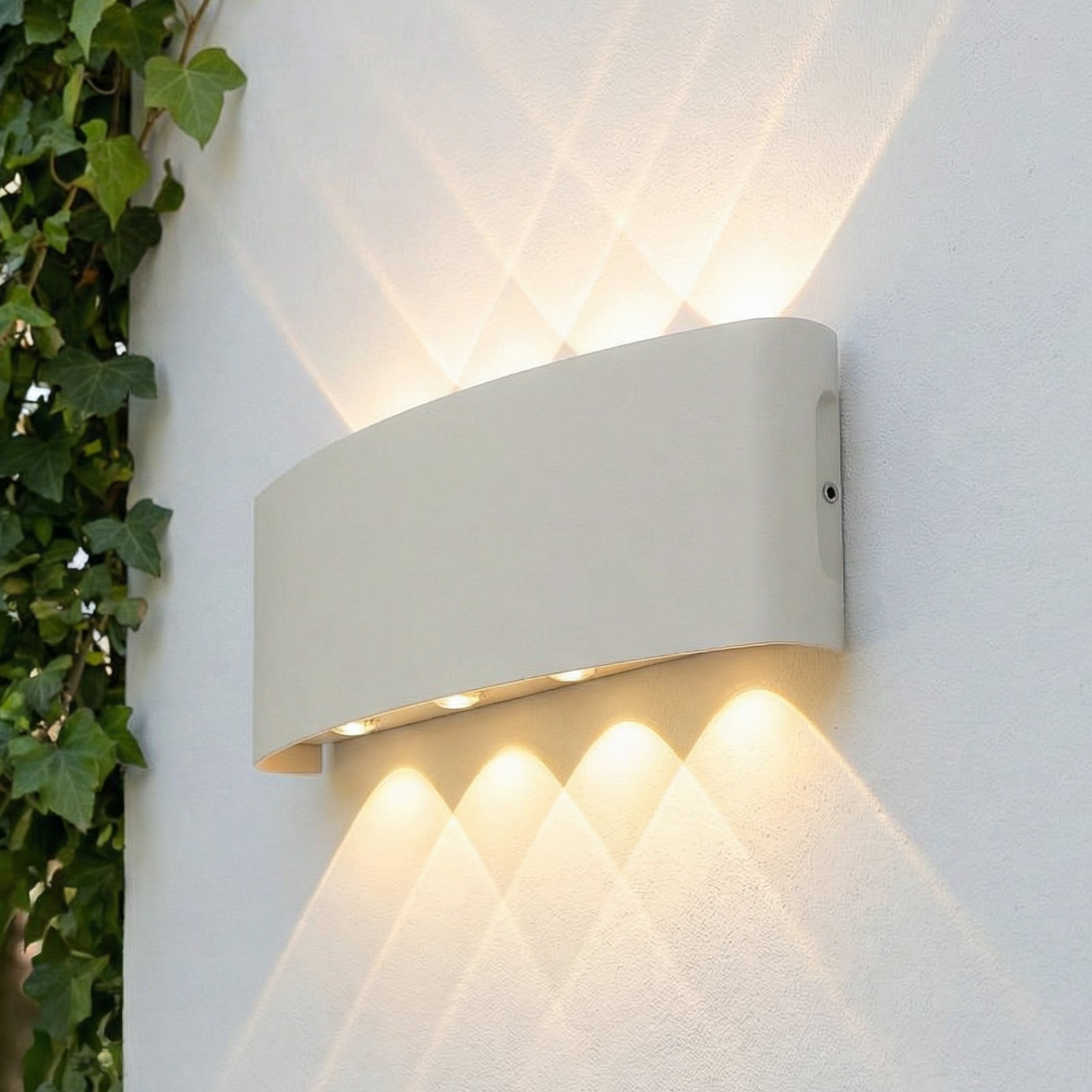 Aplique LED para exterior Ithan, blanca, 5 luces, 27 cm - Lindby - Terraza - Moderno - Aluminio - Angular