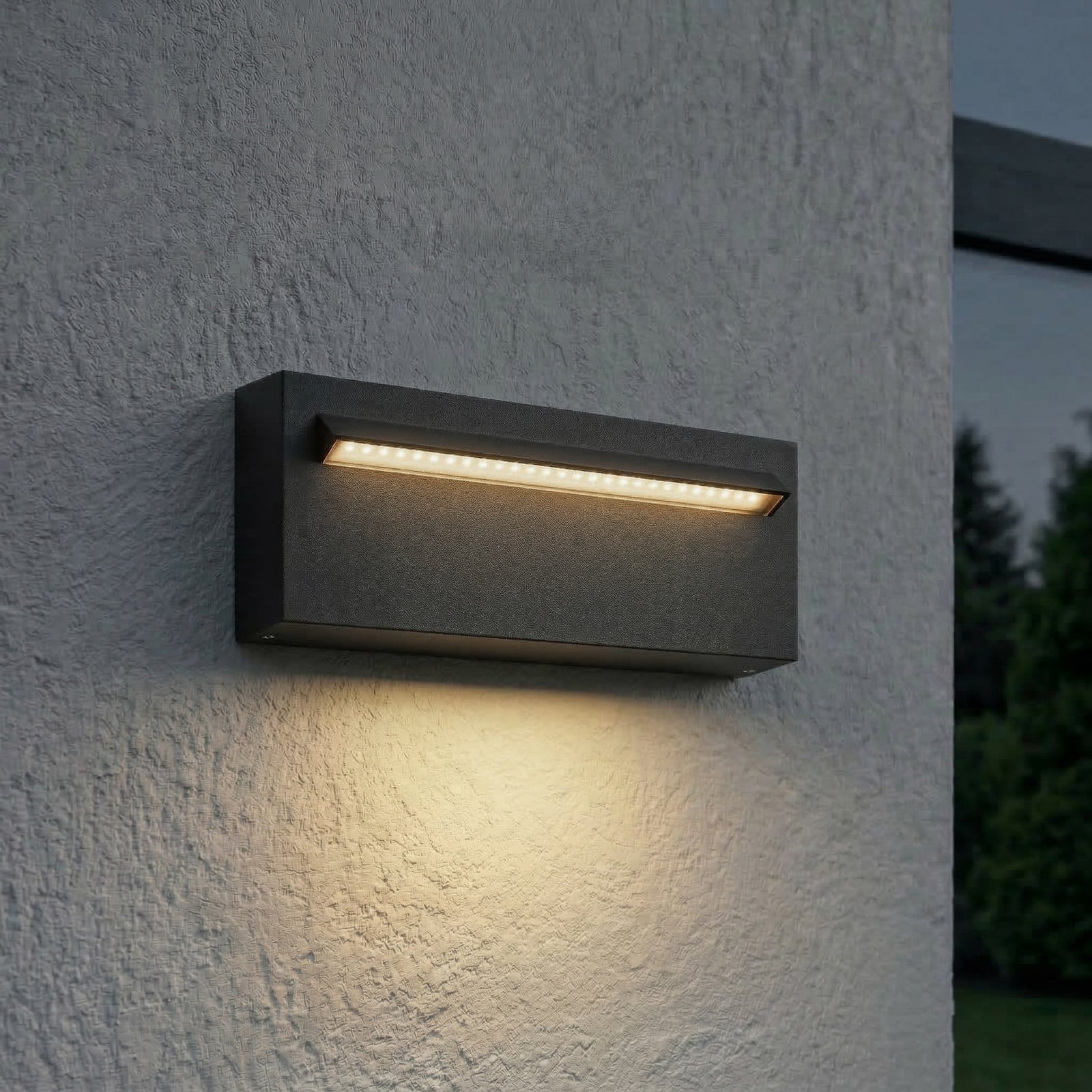 Aplique LED para exterior Joril, negra, 25 cm, aluminio, IP65 - Lucande - Terraza - Moderno - Angular