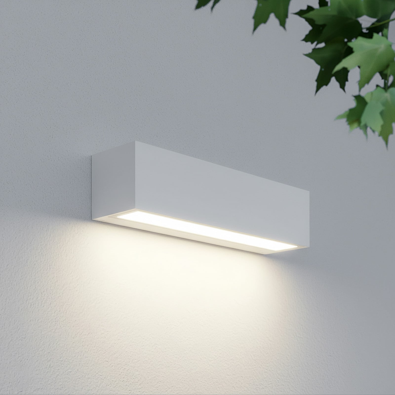 Aplique LED para exterior Lengo, 25 cm, blanca, luz hacia abajo, 3000 K - Lucande - Moderno - Aluminio - Angular