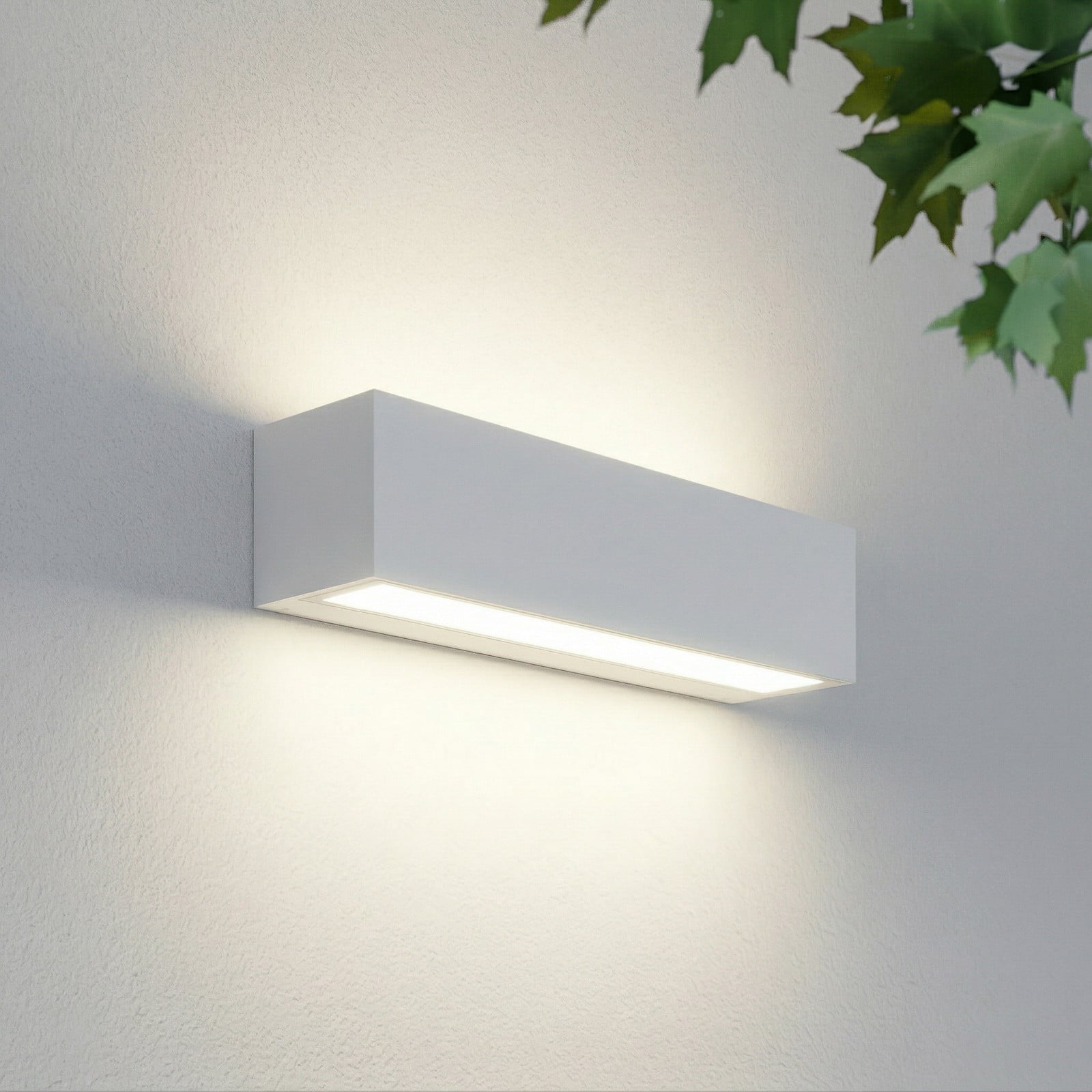 Aplique LED para exterior Lengo, 25 cm, blanca, luz hacia arriba/abajo, 3000 K Lucande - Moderno - Aluminio - Angular