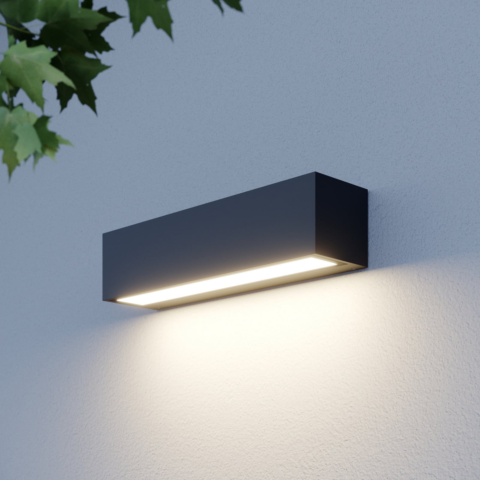 Aplique LED para exterior Lengo, Down, L25, grafito - Lucande - Balcón - Moderno - Aluminio - Angular