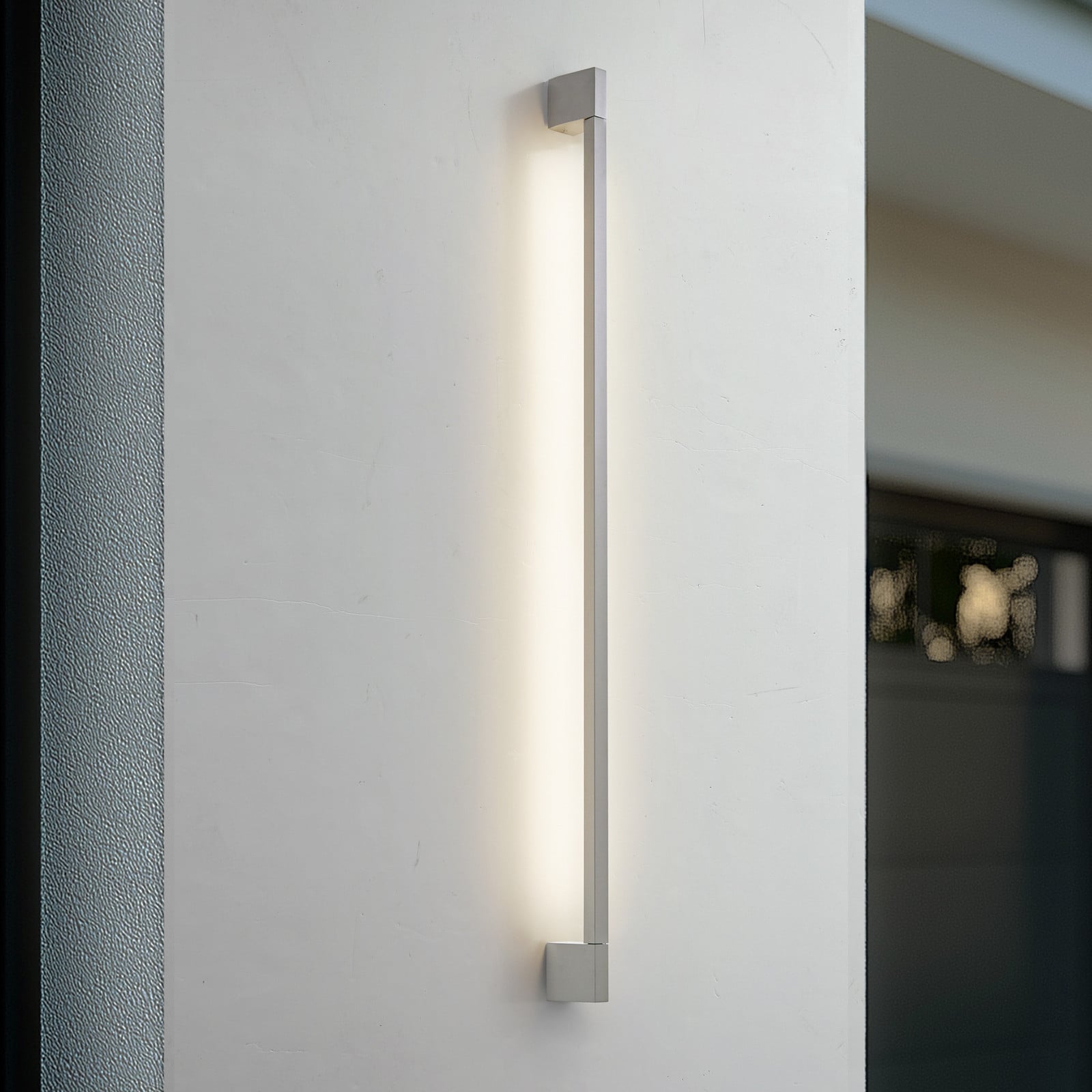 Aplique LED para exterior Neano, gris piedra, 120 cm, IP54 - Lindby - Balcón - Moderno - Aluminio