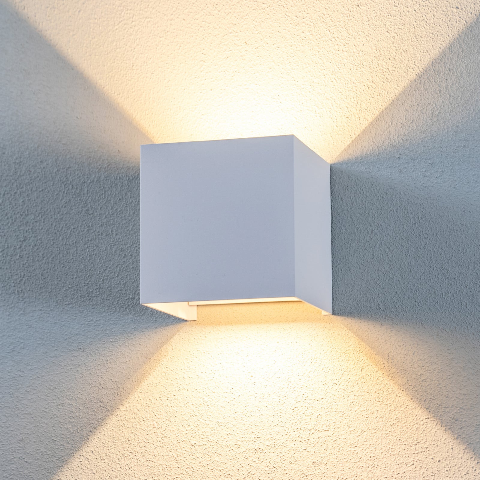 Aplique LED para exterior Nivar Square, color blanco - Lindby - Balcón - Moderno - Metal - Angular