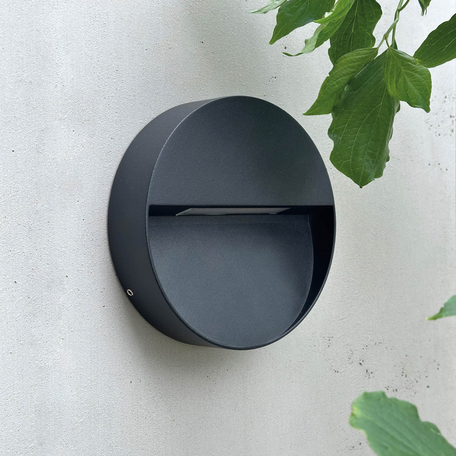 Aplique LED para exterior Pluto, negra, Ø 15 cm - Dyberg Larsen - Diseño - Aluminio - Redonda