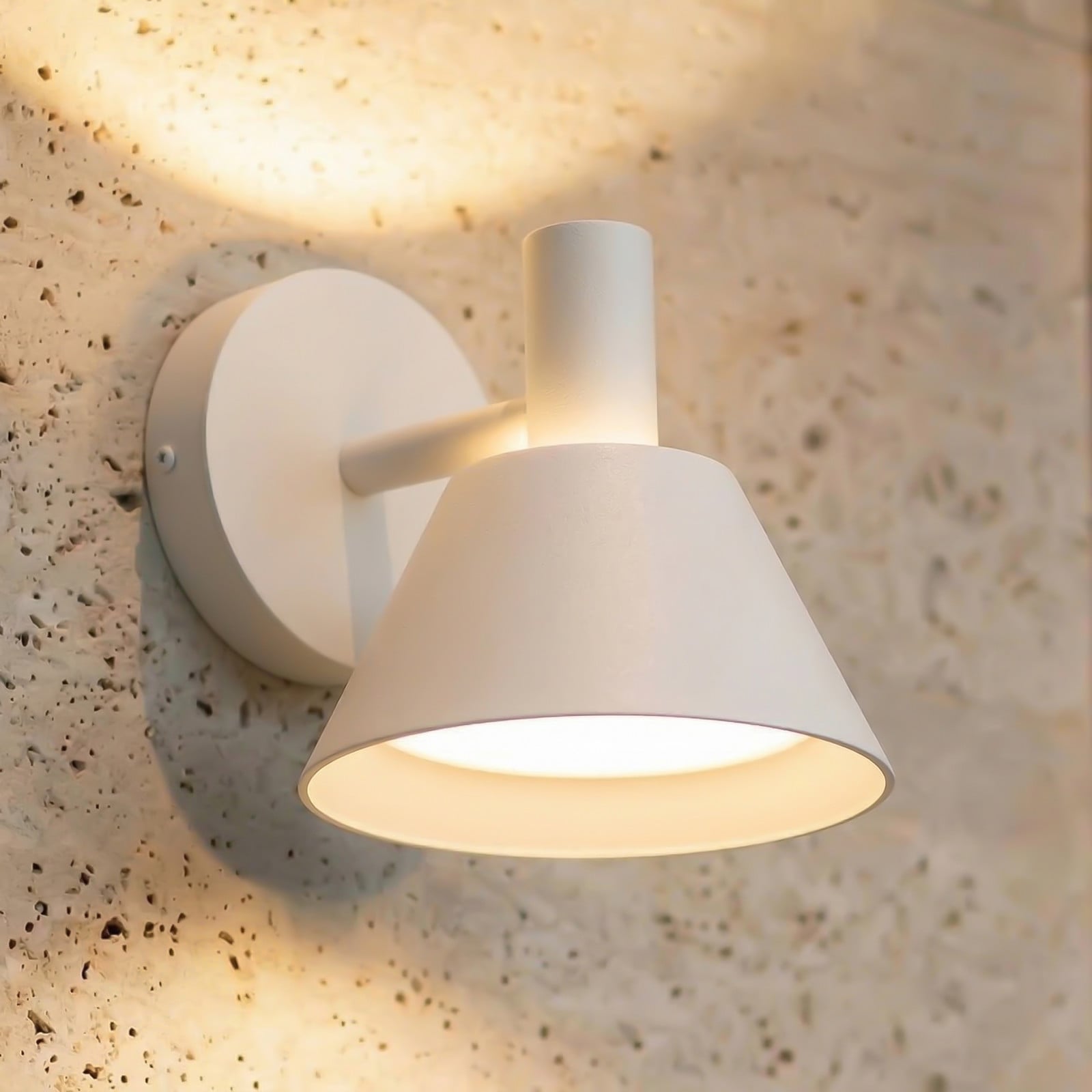 Aplique LED para exterior Tabena, blanco mate, IP44, CCT - Lucande - Moderno - Aluminio - Redonda