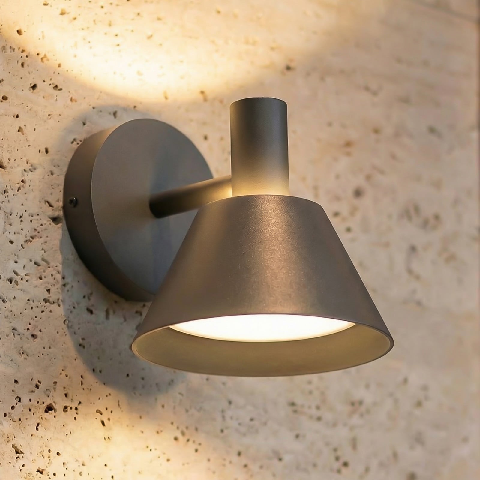 Aplique LED para exterior Tabena, negra, IP44, CCT - Lucande - Moderno - Aluminio - Redonda
