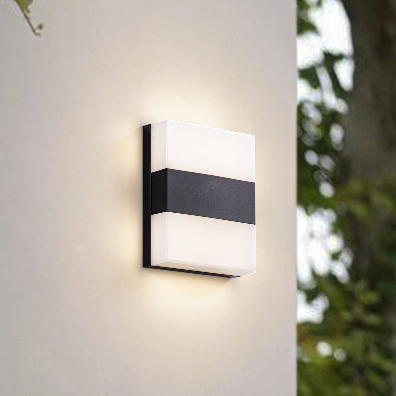 Aplique LED para exterior Teekon, 20 cm, IP44, antracita - PRIOS - Terraza - Moderno - Acero inoxidable - Angular