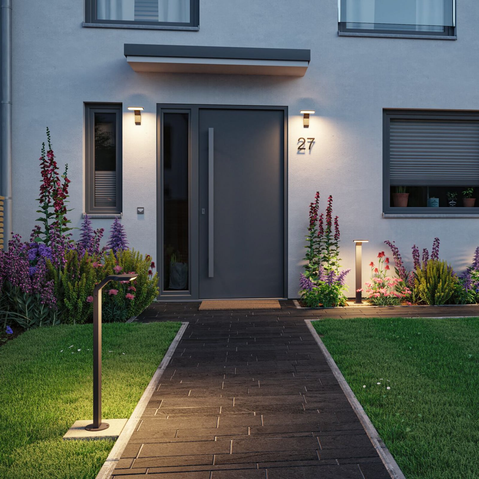 Aplique LED para exterior Zenera 3000 K antracita IP44 - Paulmann - Moderno - Metal - Angular