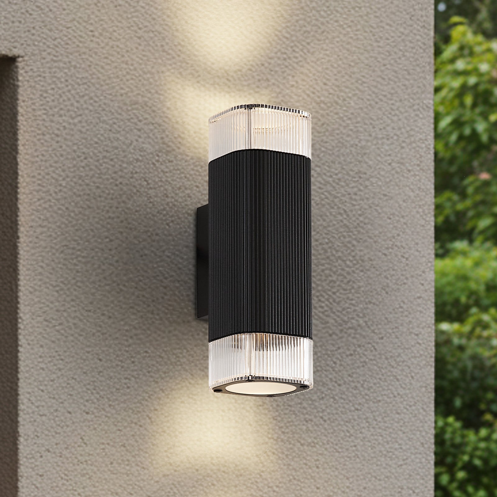 Aplique para exterior Halvar, 24 cm, negro, IP65, 2 x GU10 - Lindby - Terraza - Moderno - Metal - Angular