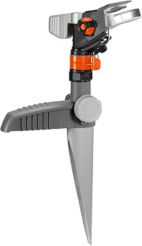 Aspersor por pulsos, circular y sectorial Premium de Gardena (con pincho de metal): aspersor premium para regar superficies grandes de hasta 490 m², ajuste continuo del alcance hasta 12,5 m (8136-20)