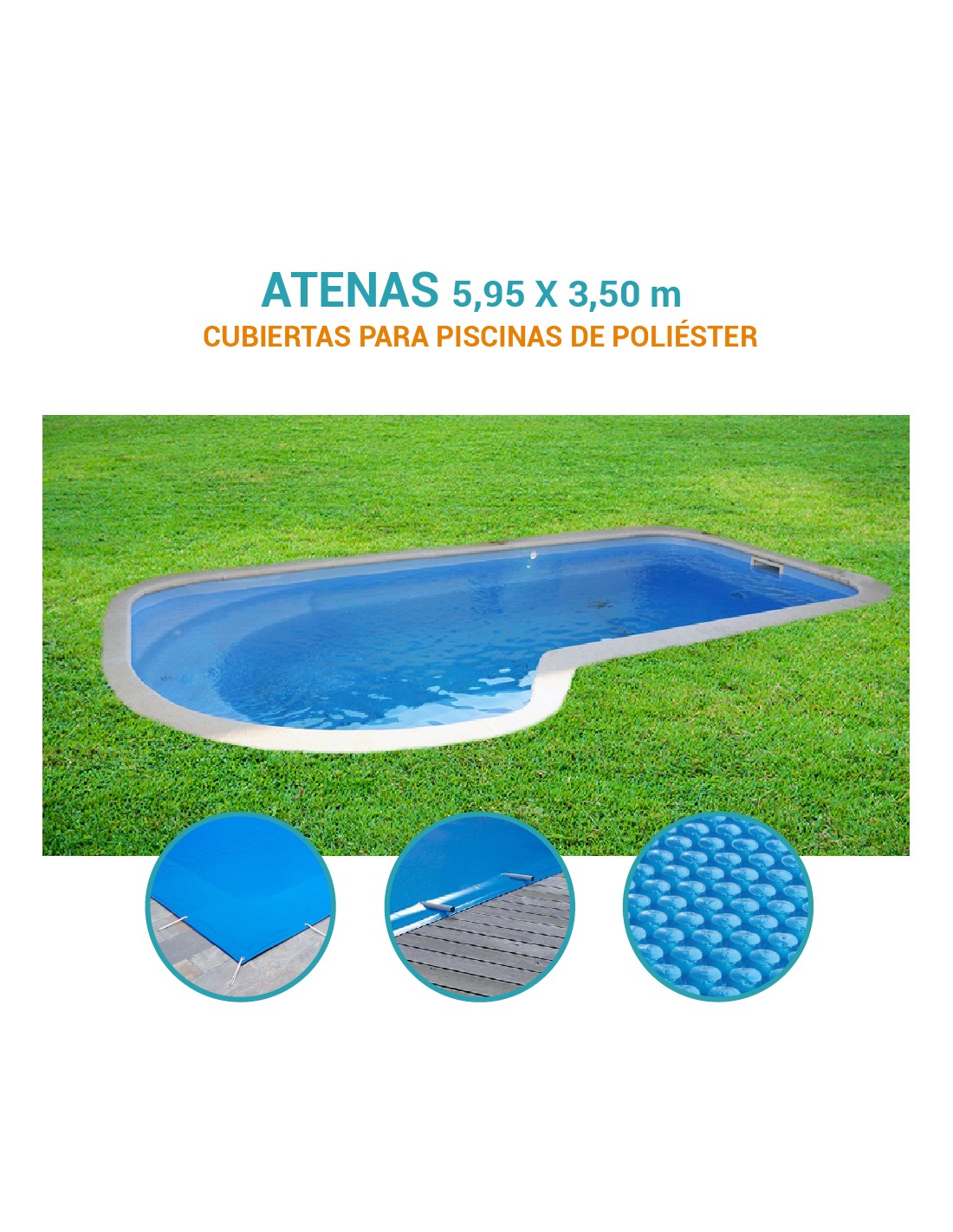 Atenas | 5,95 x 3,50m | Cubiertas piscina de poliéster Europa