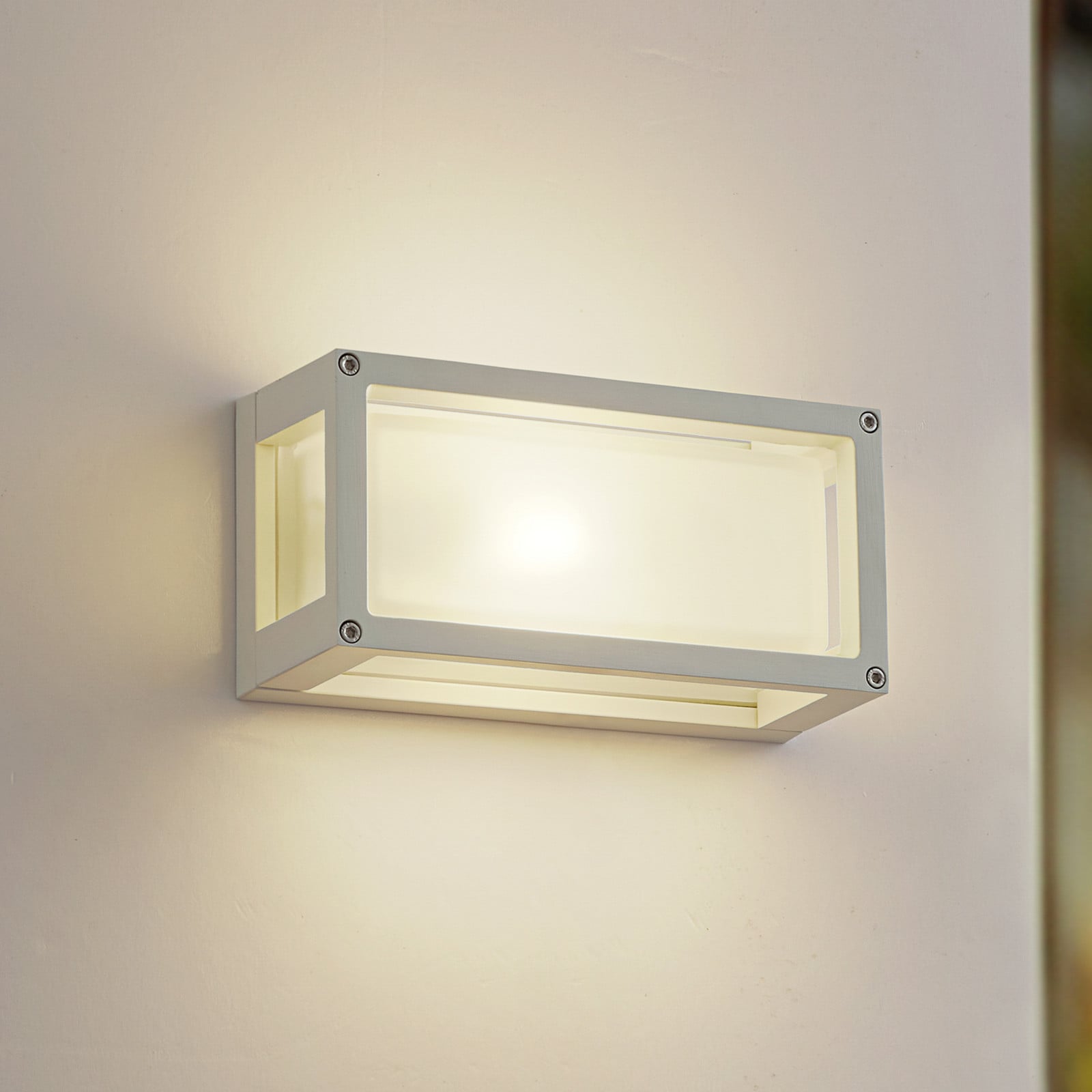Aurelien aplique de exterior 12,5 cm blanco IP54 - Lucande - Balcón - Moderno - Aluminio - Angular