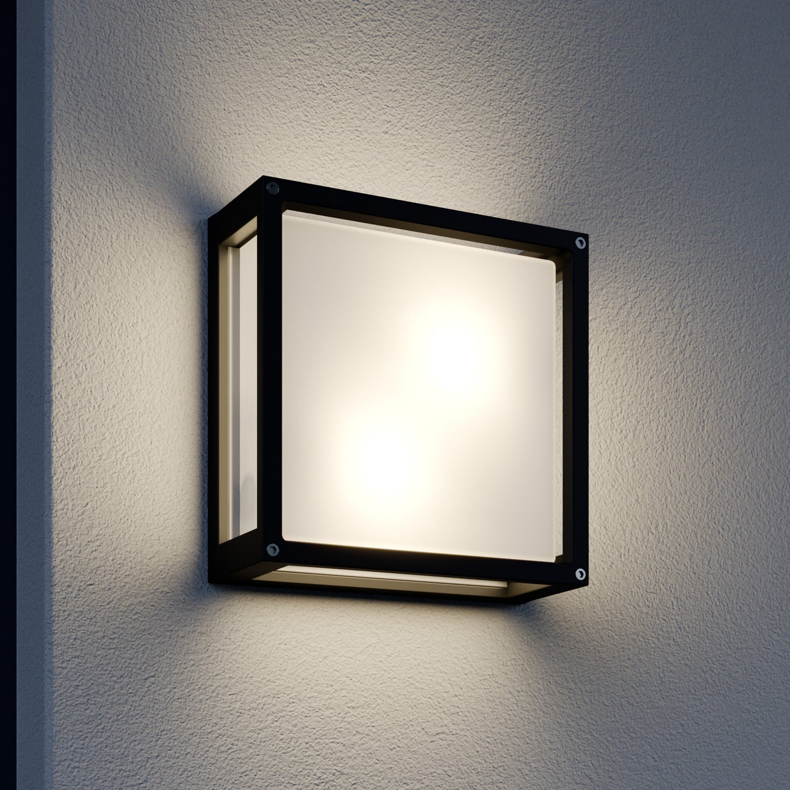 Aurelien Square Aplique Exterior IP54 Dark Grey - Lucande - Terraza - Moderno - Metal - Angular