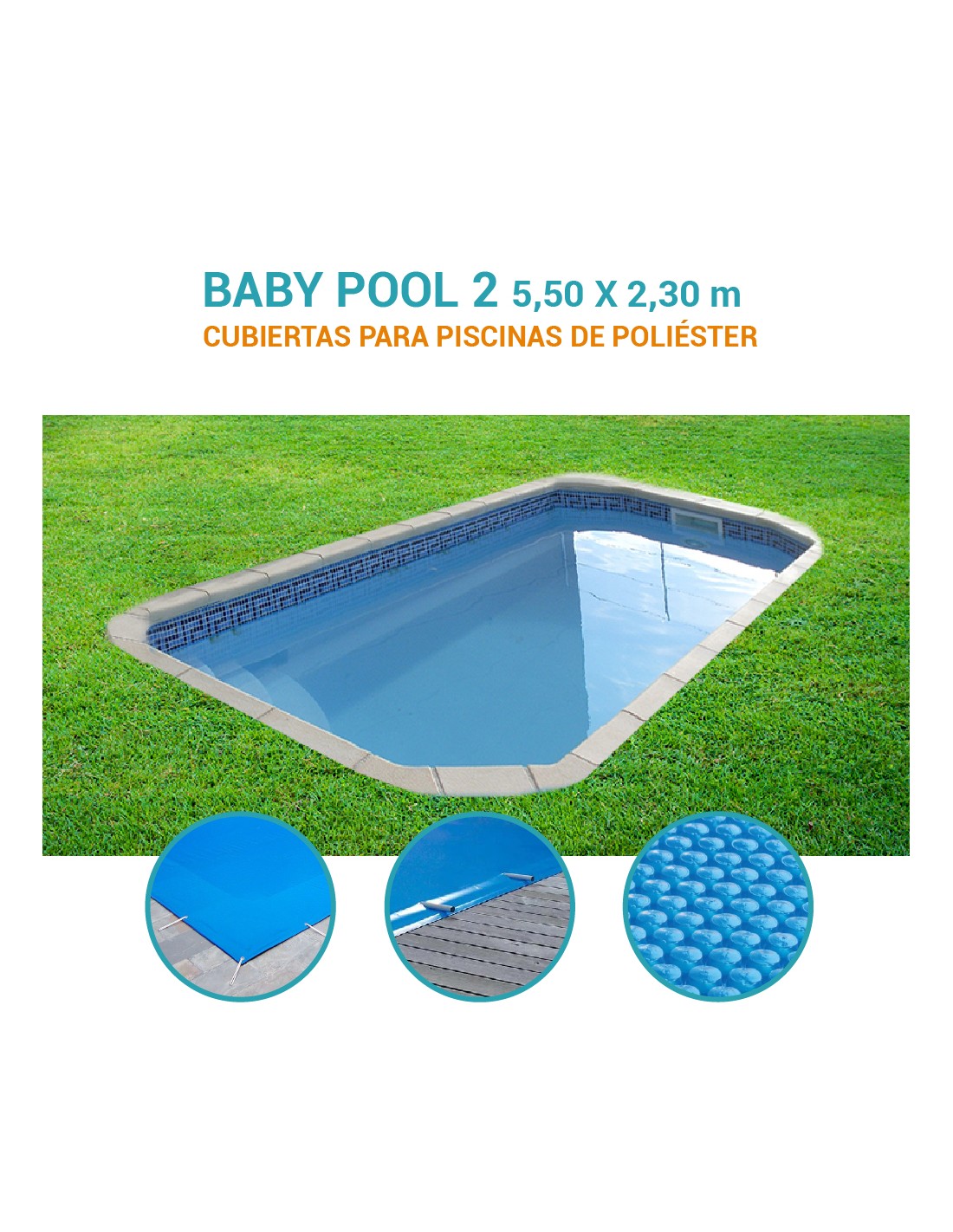 Baby pool 2 | 5,50 x 2,30m | Cubiertas piscina de poliéster Europa