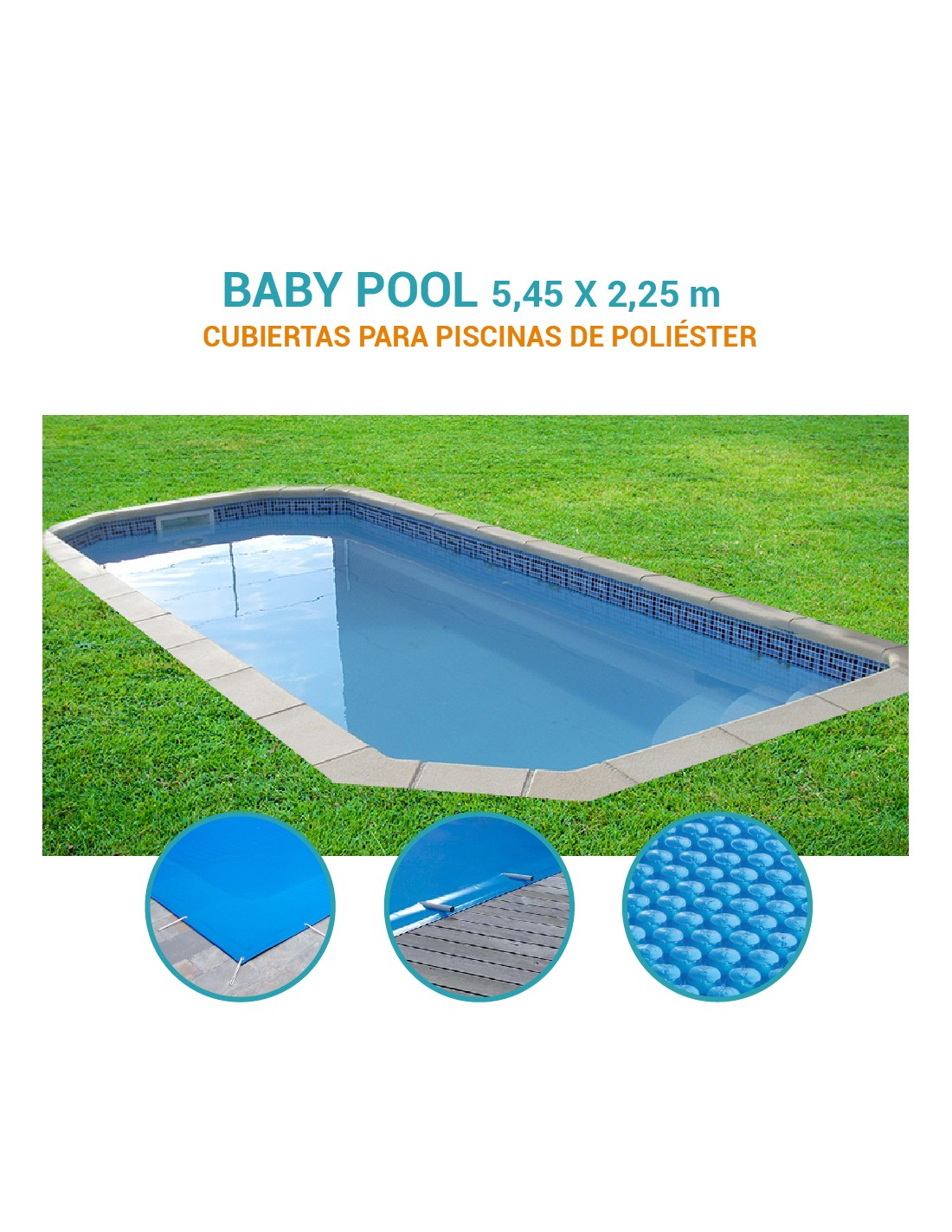 Baby pool | 5,45 x 2,25m | Cubiertas piscina de poliéster Europa