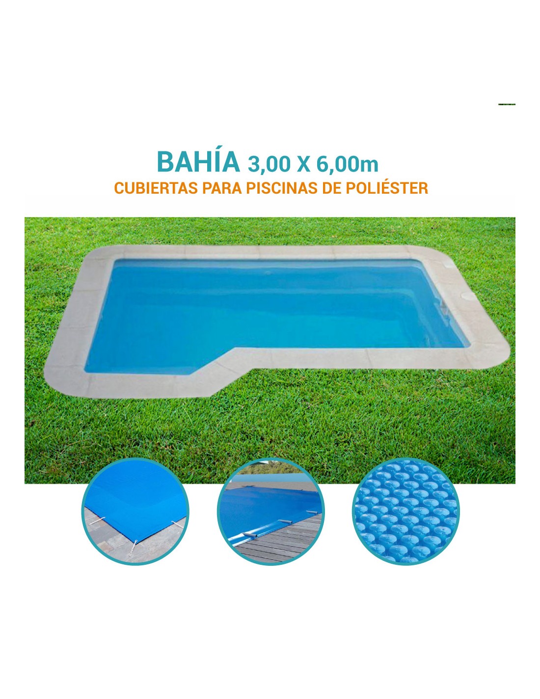 Bahía | 3 x 6m | Cubiertas piscina de poliéster Coinpol