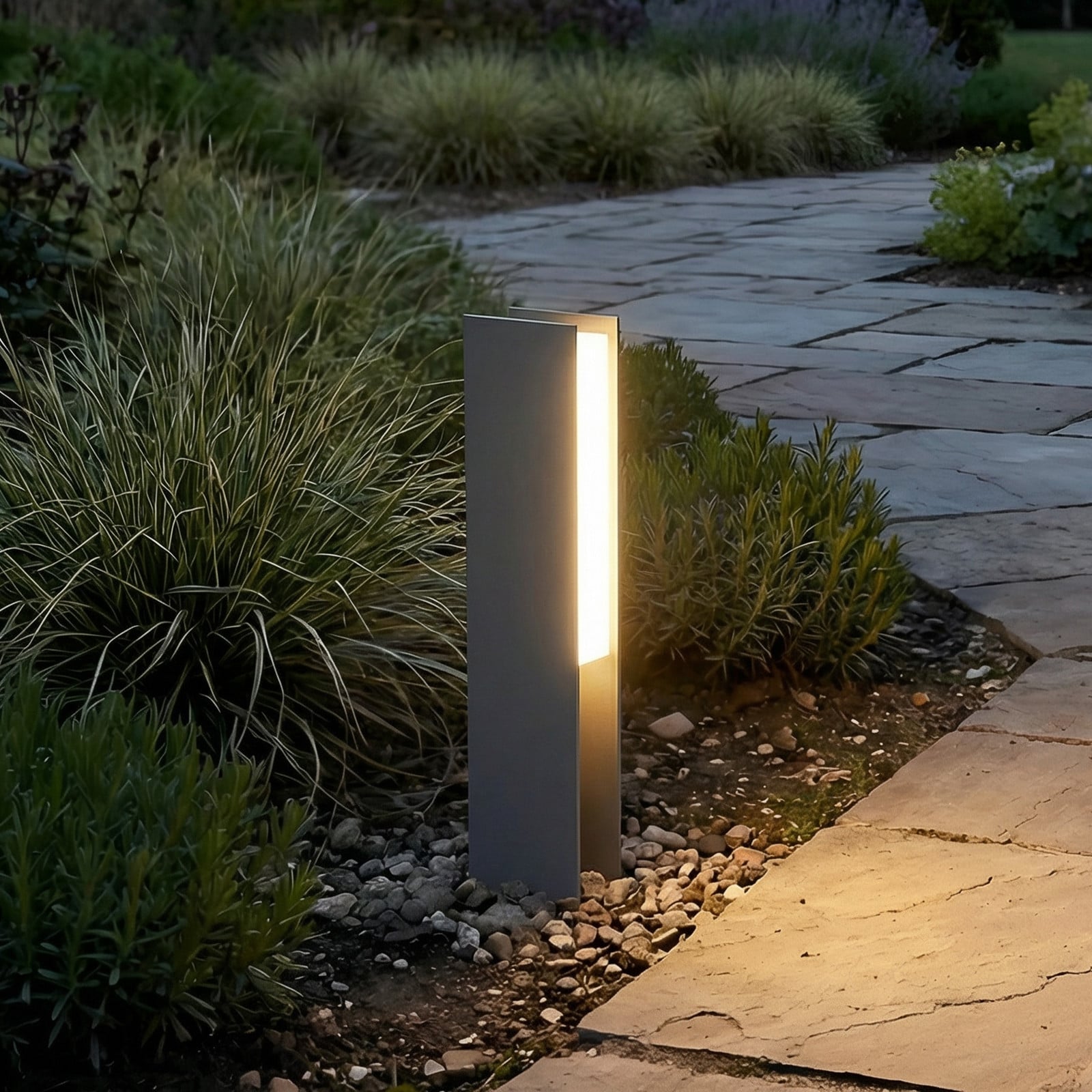 Baliza LED de pie Teerk, antracita, IP65, altura 30 cm - Lucande - Terraza - Moderno - Aluminio - Angular