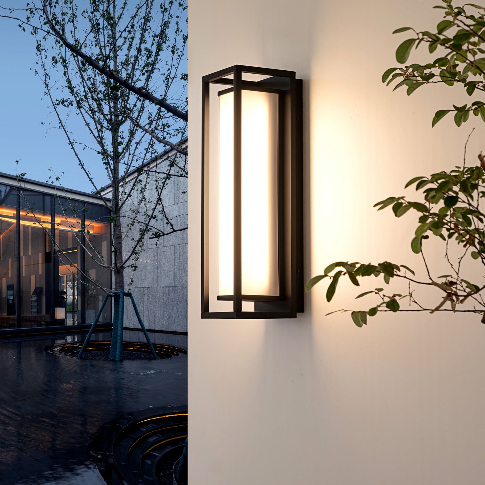 Banetti Aplique Exterior H50 Black - Lucande - Balcón - Moderno - Plástico - Angular