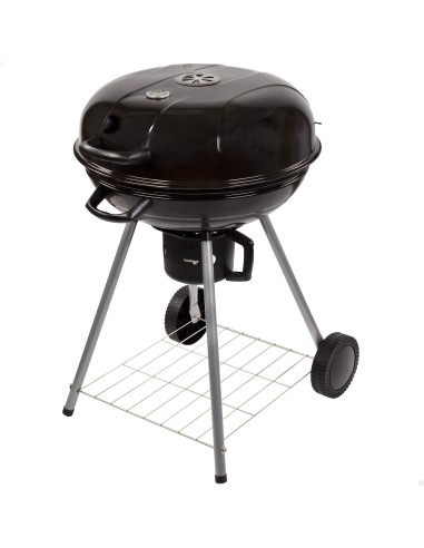 Barbacoa de carbón portátil redonda con tapa