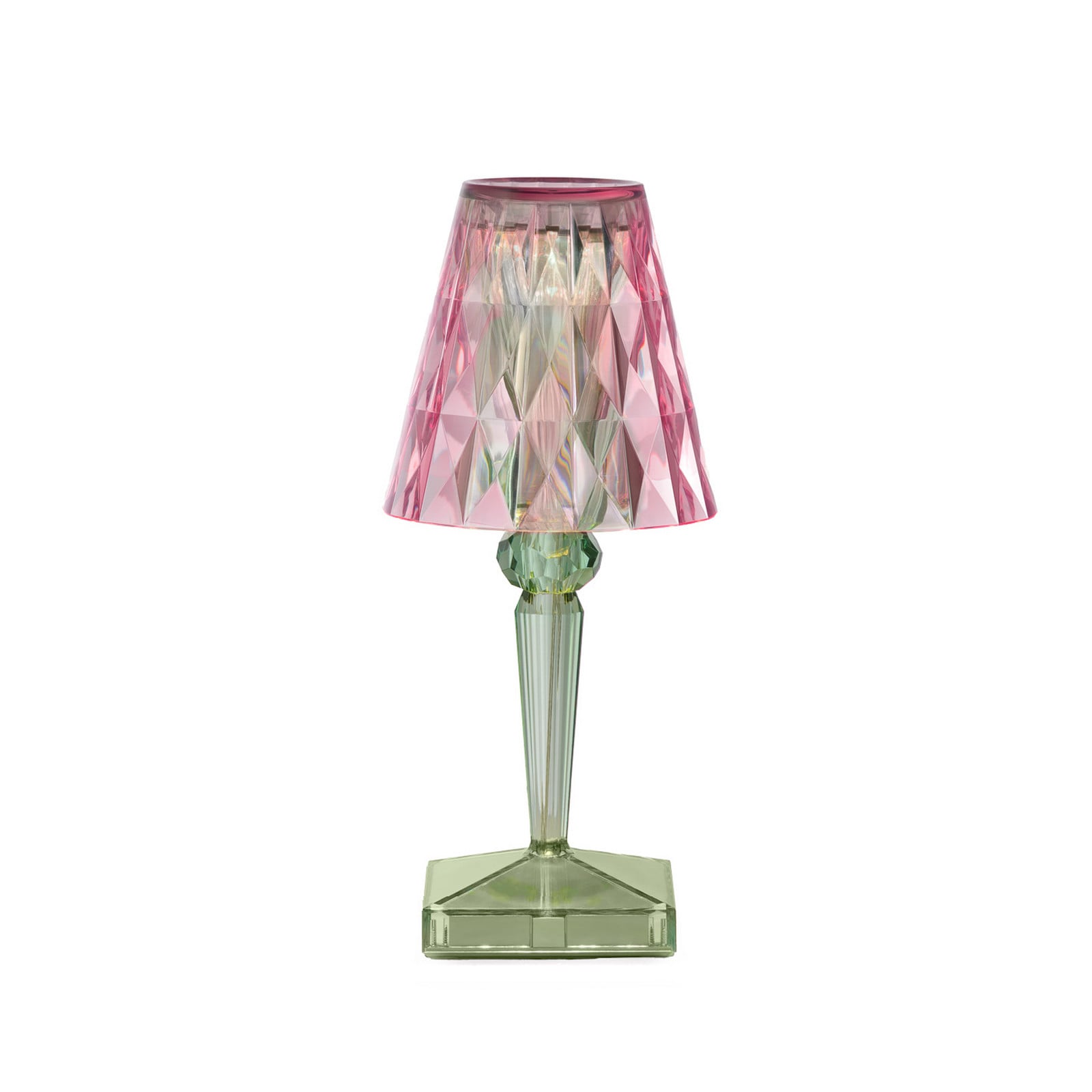 Battery Portable Lámpara de Sobremesa IP54 Rosa Verde - Kartell - Balcón - Diseño - Plástico - Con pantalla