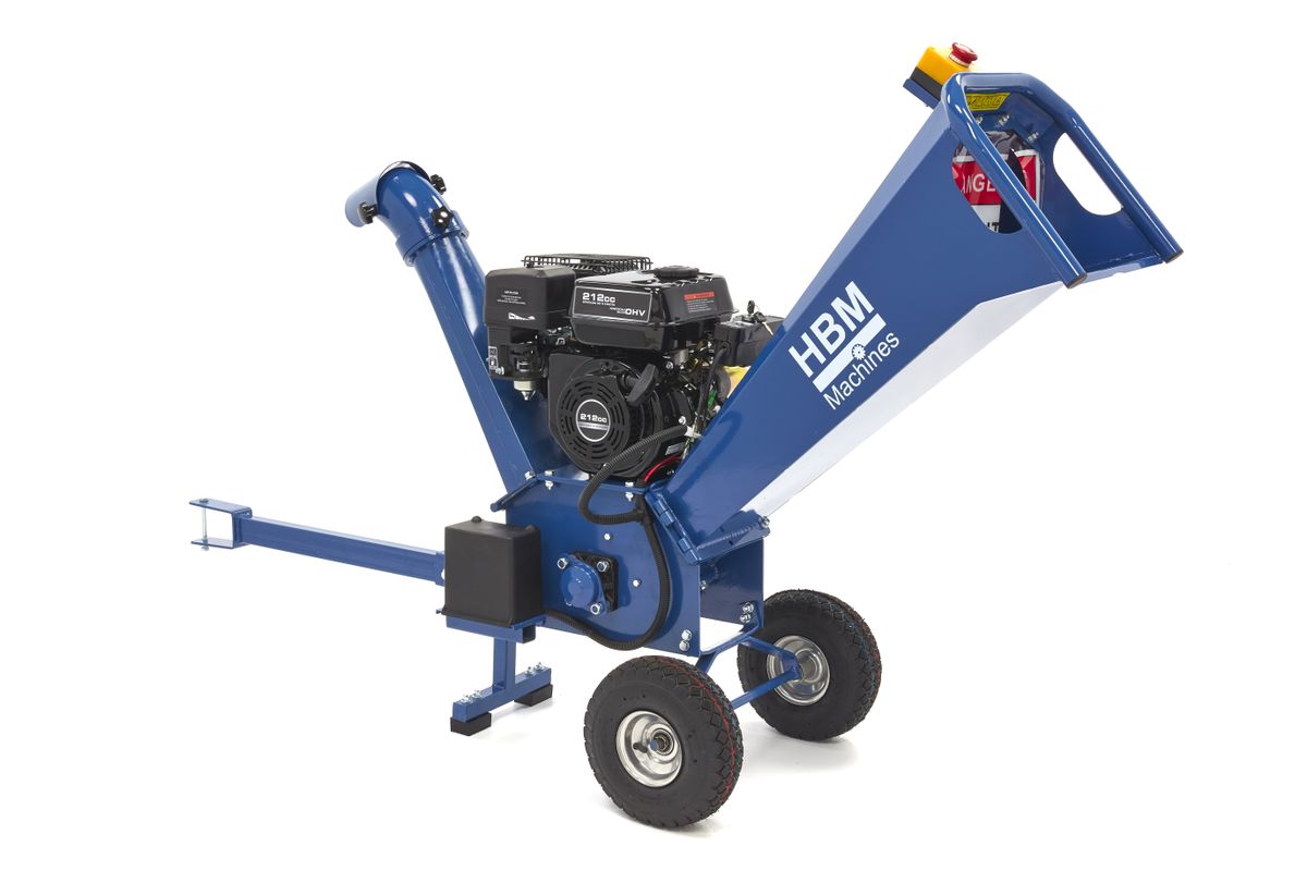 HBM biotrituradora de gasolina - trituradora de madera 4 tiempos 7 CV - 212 cm³