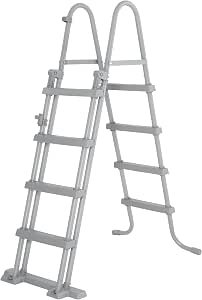 Bestway Escalera de seguridad para piscina Flowclear ™ 1,22 m, Metal, Gris