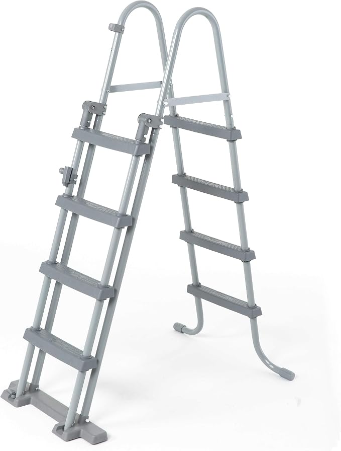 Bestway - Escalera de seguridad para piscinas elevadas, 4 peldaños a cada lado, altura 122 cm