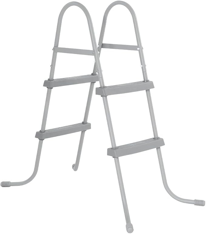 BESTWAY Escalera para Piscinas Desmontables 112x66x116 cm Plateado