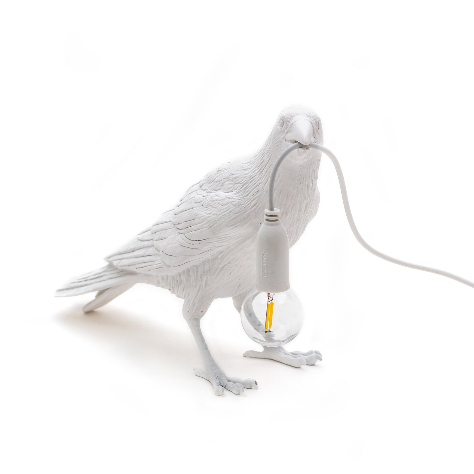 Bird Lamp Waiting Lámpara de Sobremesa Exterior Blanco - Seletti - Terraza - Diseño - Plástico