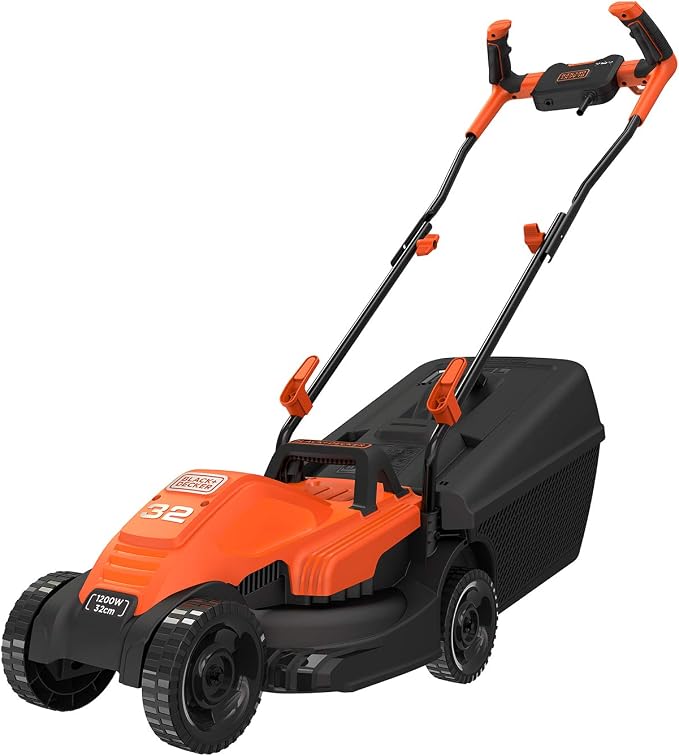 BLACK+DECKER Cortacésped eléctrico 1200W, Ancho de corte 32cm