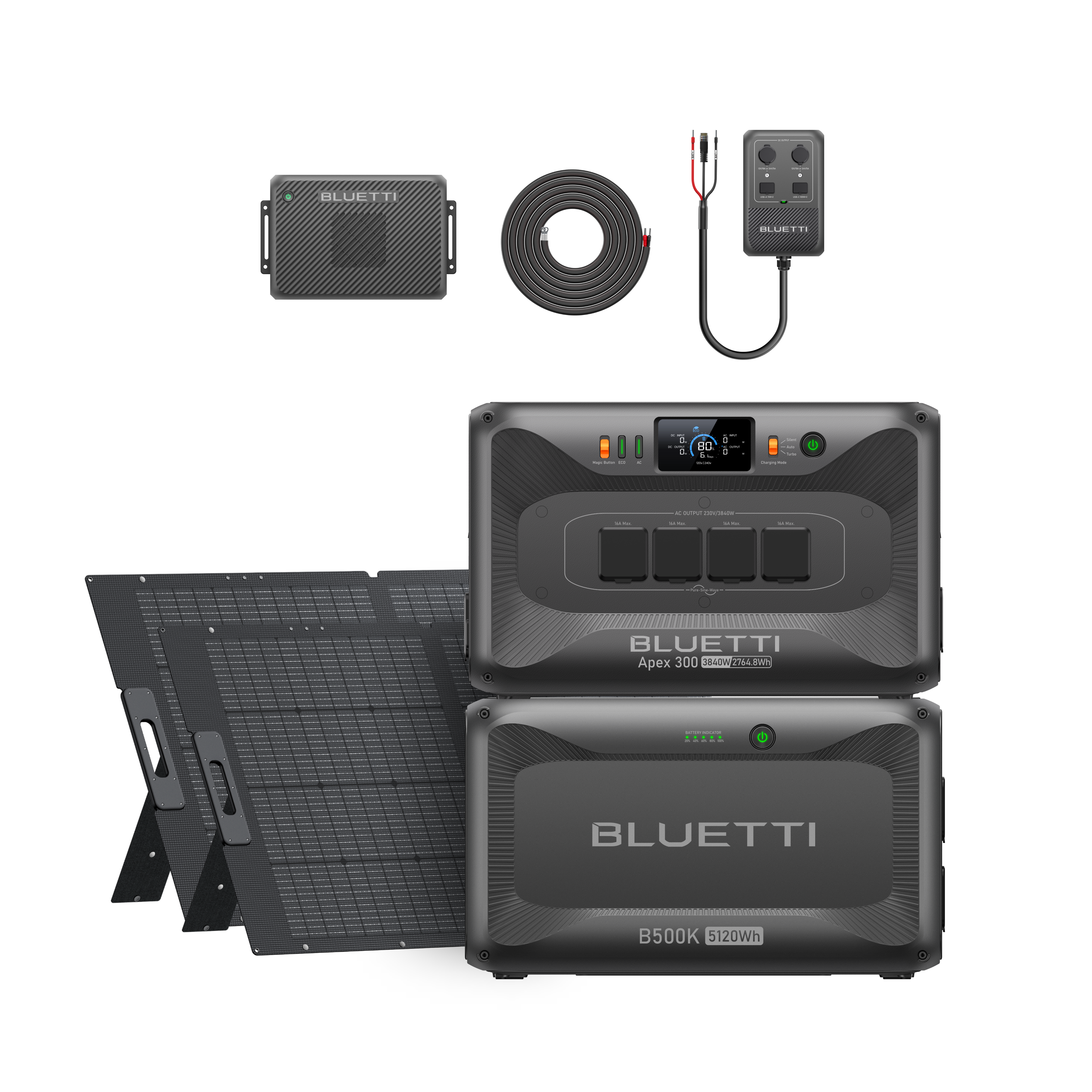 BLUETTI Apex 300+B500K+Charger 2+DC Hub+2*350W Apex 300+B500K+Charger 2+DC Hub+2*350W