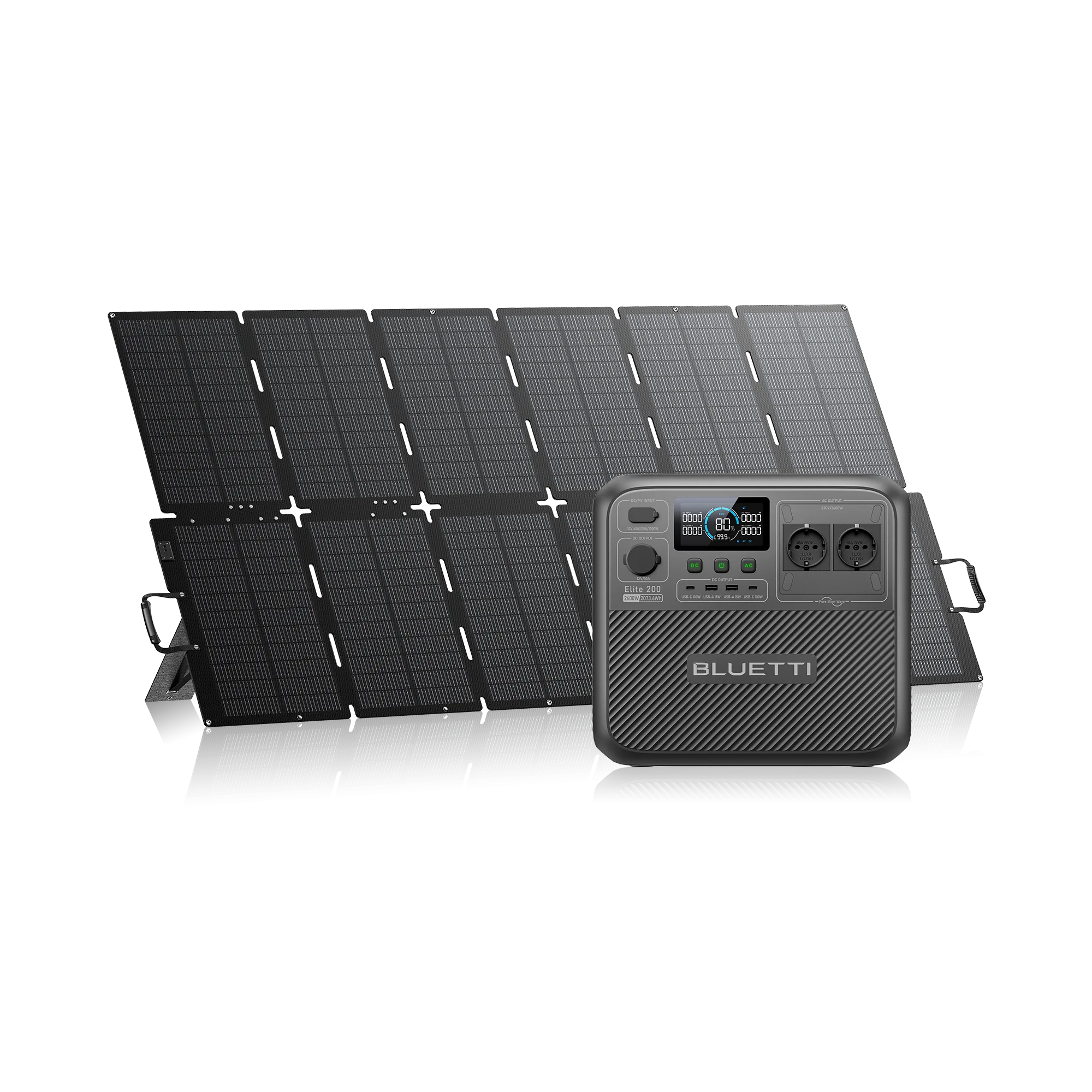 BLUETTI Elite 200 V2 + 500W Elite 200 V2+500 W Solar | 2600 W 2073,6 Wh | 500 W Solar kit