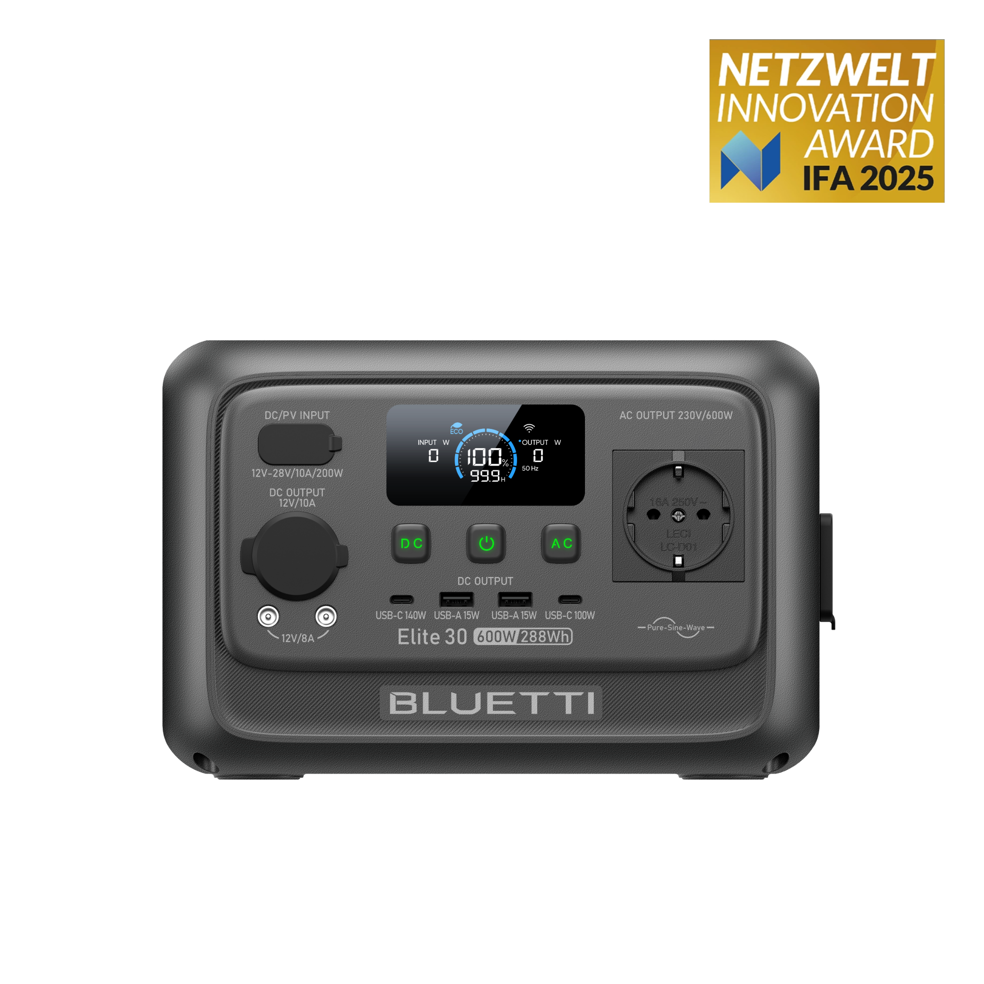 BLUETTI Elite 30 V2 Estación de energía portátil | 600 W 288 Wh Elite 30 V2 | 600 W 288 Wh Estación de energía portátil
