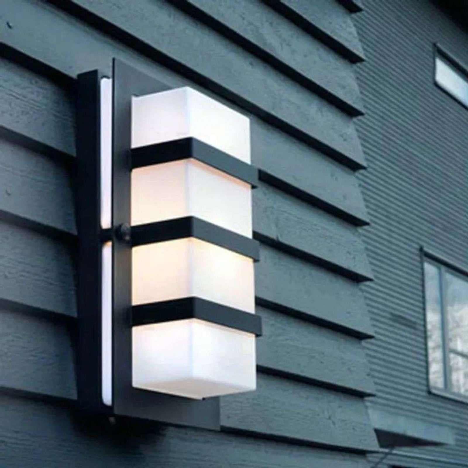 Boden Aplique Exterior Ópalo/Negro - Norlys - Terraza - Metal