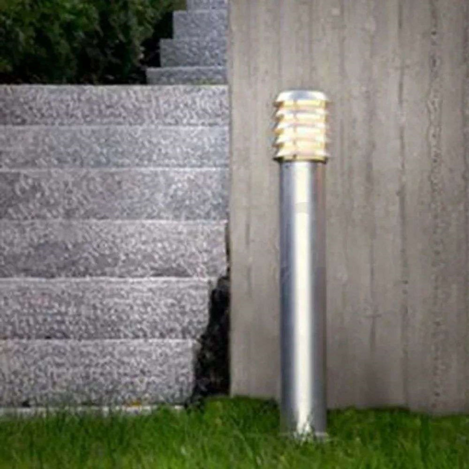 Bolardo luminoso Alta, altura 85 cm, color plata, casquillo E27, galvanizada - Norlys - Terraza - Metal