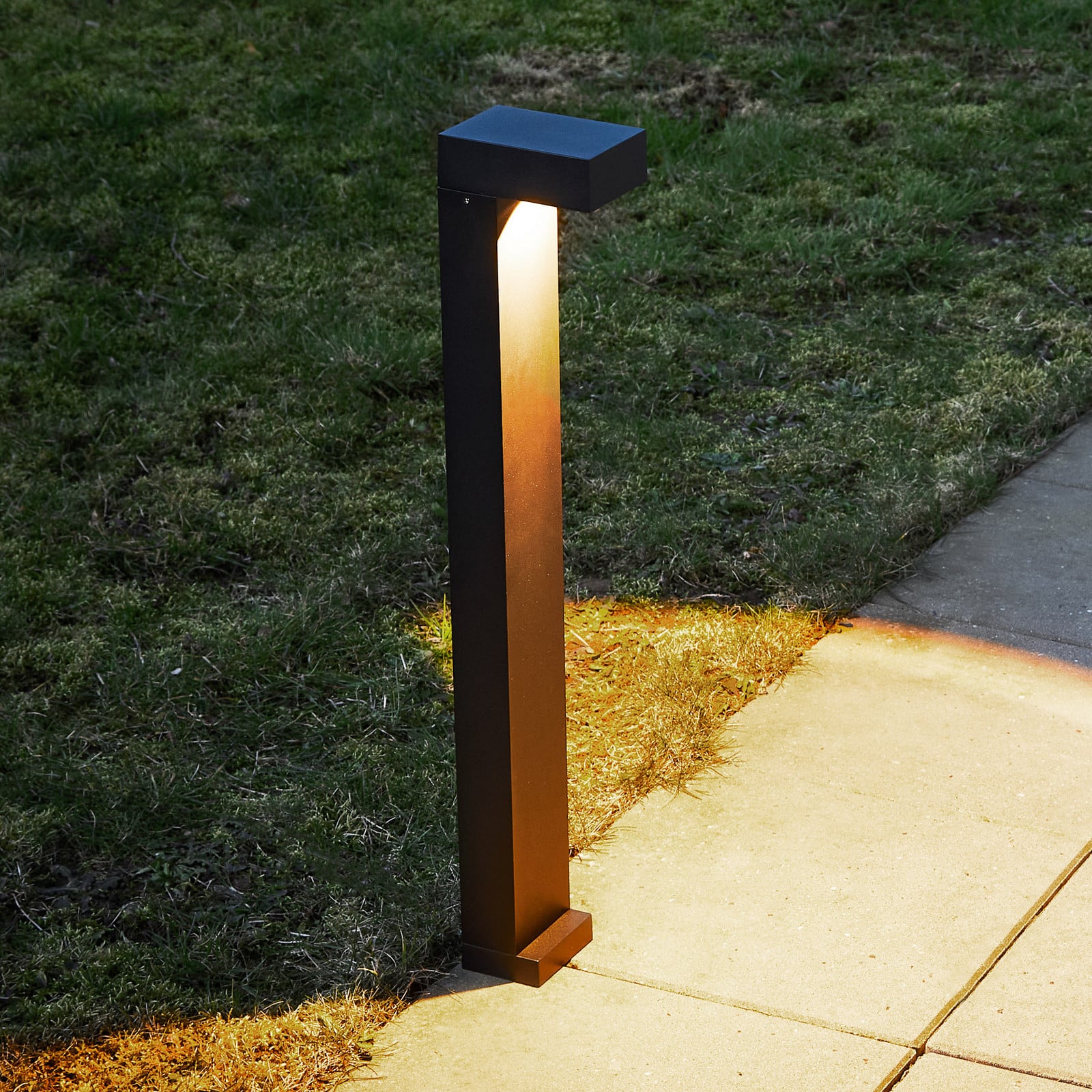 Bolardo luminoso LED Arn, acero Corten, altura 70 cm, aluminio - LOOM DESIGN - Moderno - Metal - Angular